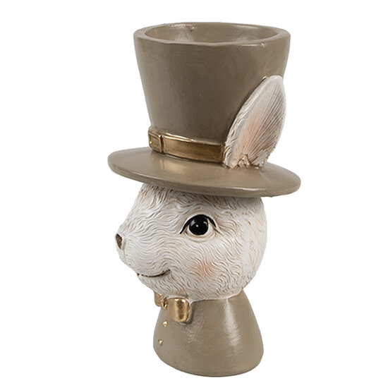 Clayre & Eef | Eierdopje Konijn Beige Bruin 7x7x12 cm | 6PR4401
