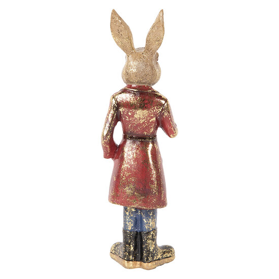 Clayre &amp; Eef   | Decoratie Konijn Bruin Rood 8x6x25 cm | 6PR5487