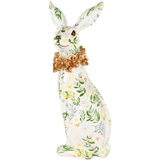 Dekoratief | Bunny 'Botanique', groen/wit/goud, resina, 16x12x30cm | A250577
