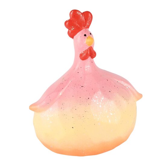 Dekoratief | Kip broedend 'Cleo', geel/oranje, TC, 13x9x16cm | A250744