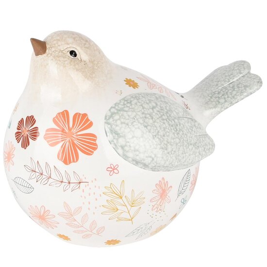 Dekoratief | Vogel 'Flower Power', keramiek, 18x11x14cm | A250961