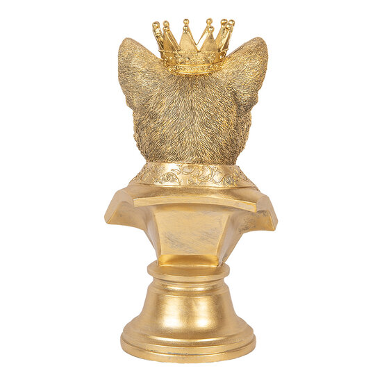 Clayre &amp; Eef   | Decoratie Beeld Kat Goudkleurig Beige 20x19x37 cm | 6PR5108