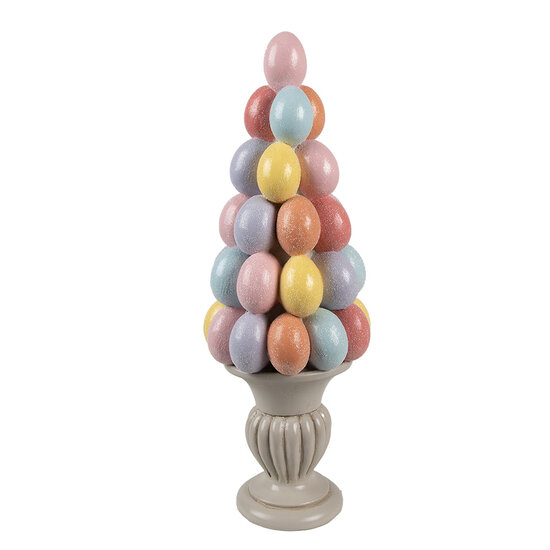 Clayre &amp; Eef   | Decoratie Taart Grijs Roze &oslash; 14x40 cm | 6PR5213