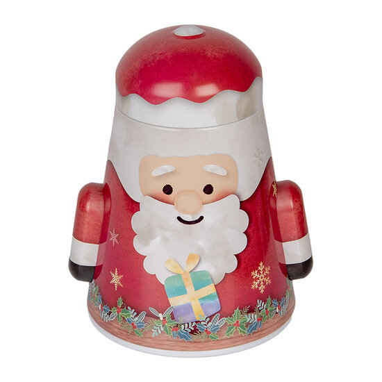 Clayre & Eef | Blikken Bewaardoos Rood Wit 12x10x15 cm | 6BL0137