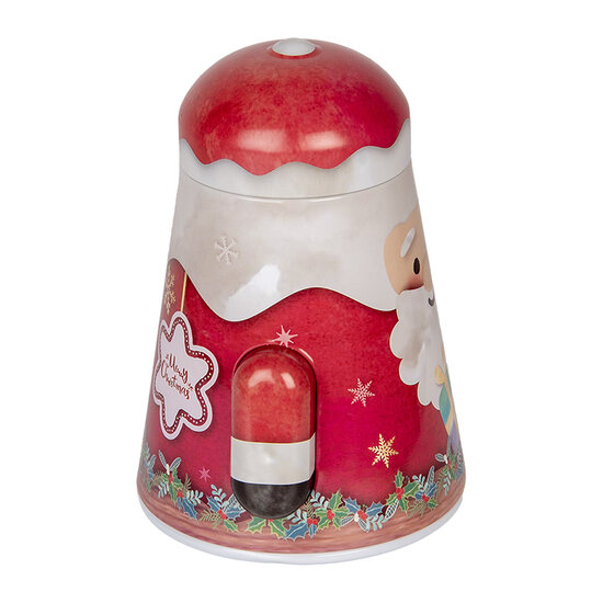 Clayre & Eef | Blikken Bewaardoos Rood Wit 12x10x15 cm | 6BL0137
