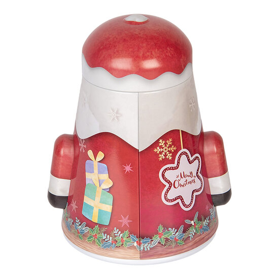 Clayre & Eef | Blikken Bewaardoos Rood Wit 12x10x15 cm | 6BL0137