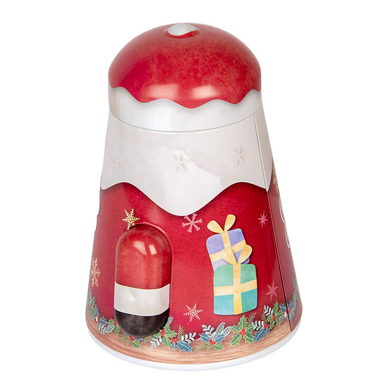 Clayre & Eef | Blikken Bewaardoos Rood Wit 12x10x15 cm | 6BL0137