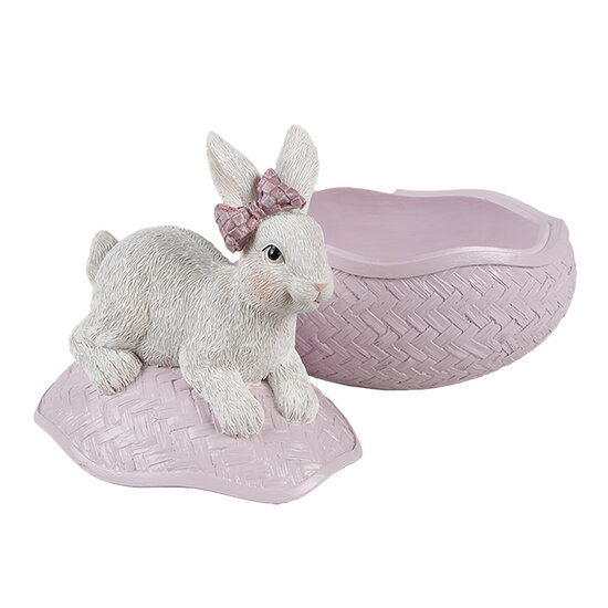 Clayre & Eef | Decoratief Schaaltje met Deksel Rose Wit 9x13x16 cm | 6PR5132