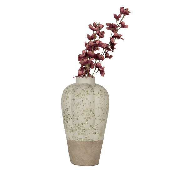 Clayre & Eef | Vaas Beige Groen ø 24x38 cm | 6CE1936L