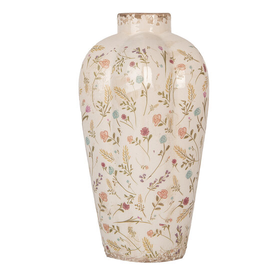 Clayre & Eef | Vaas Beige Roze ø 21x34 cm | 6CE1937M