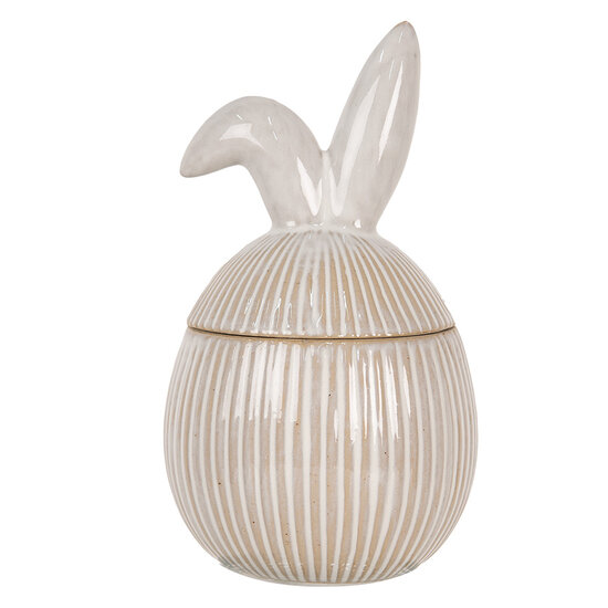 Clayre & Eef | Voorraadpot Deksel Wit 12x12x21 cm | 6CE2012