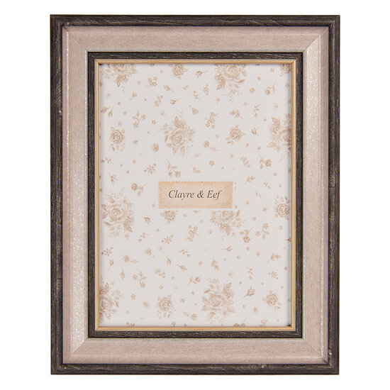 Clayre & Eef | Fotolijst Bruin Beige 21x2x26 cm / 15x20 cm | 2F1238L