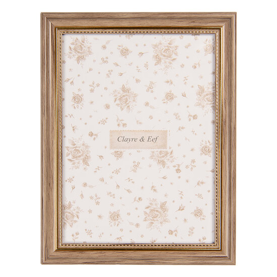 Clayre &amp; Eef   | Fotolijst Bruin Goudkleurig 18x2x23 cm / 15x20 cm | 2F1264L