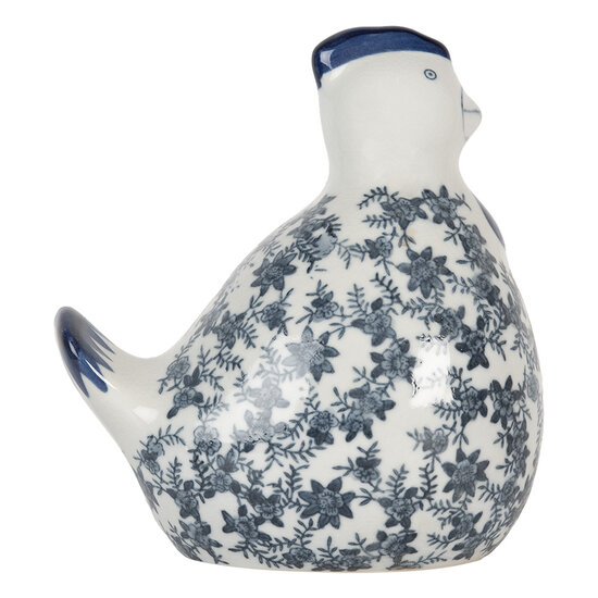 Clayre & Eef | Decoratie Kip Wit Blauw 18x12x21 cm | 6CE2092