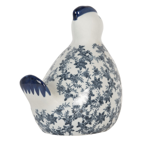 Clayre & Eef | Decoratie Kip Wit Blauw 18x12x21 cm | 6CE2092
