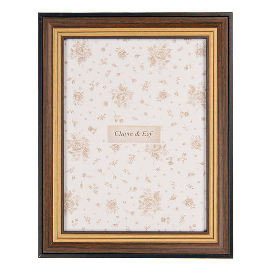 Clayre & Eef | Fotolijst Bruin Zwart 17x2x22 cm / 13x18 cm | 2F1268M
