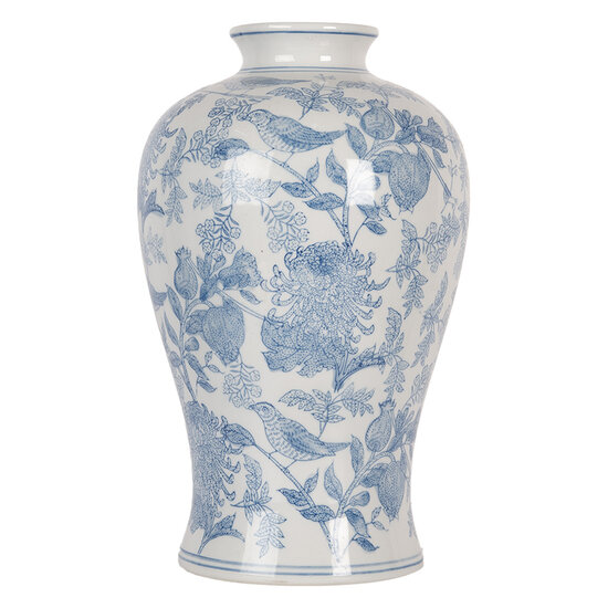 Clayre & Eef | Vaas Wit Blauw ø 17x32 cm | 6CE2101