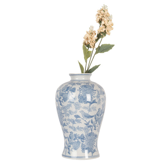 Clayre & Eef | Vaas Wit Blauw ø 17x32 cm | 6CE2101