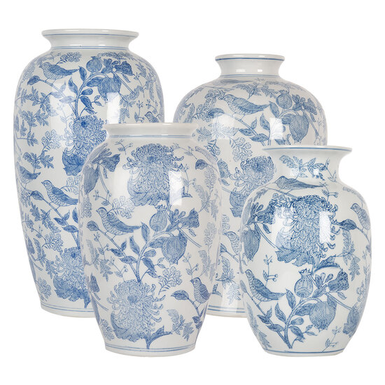 Clayre & Eef | Vaas Wit Blauw ø 17x32 cm | 6CE2101