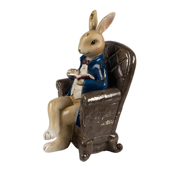 Clayre &amp; Eef   | Decoratie beeld Konijn Beige Bruin 12x10x18 cm | 6PR4416