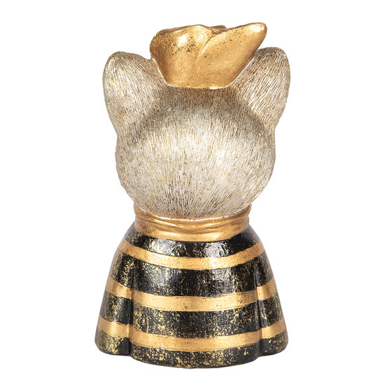 Clayre &amp; Eef   | Decoratie Beeld Kat Goudkleurig Bruin 11x9x18 cm | 6PR5074