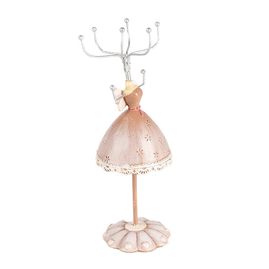 Clayre &amp; Eef   | Sieradenhouder Beige &oslash; 7x19 cm | 65876
