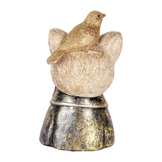 Clayre &amp; Eef   | Decoratie Beeld Kat Wit Zwart 11x9x18 cm | 6PR5079