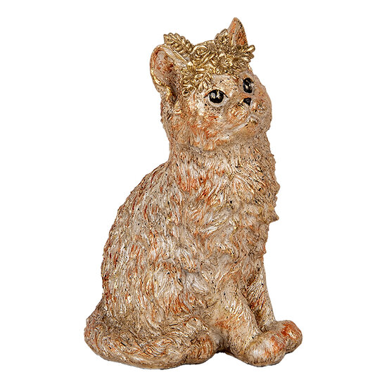 Clayre &amp; Eef   | Decoratie Beeld Kat Beige 16x14x25 cm | 6PR5080