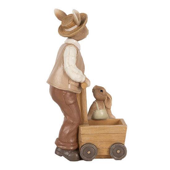 Clayre &amp; Eef   | Bloempot Binnen Konijn Bruin Beige 12x7x23 cm | 6PR5123