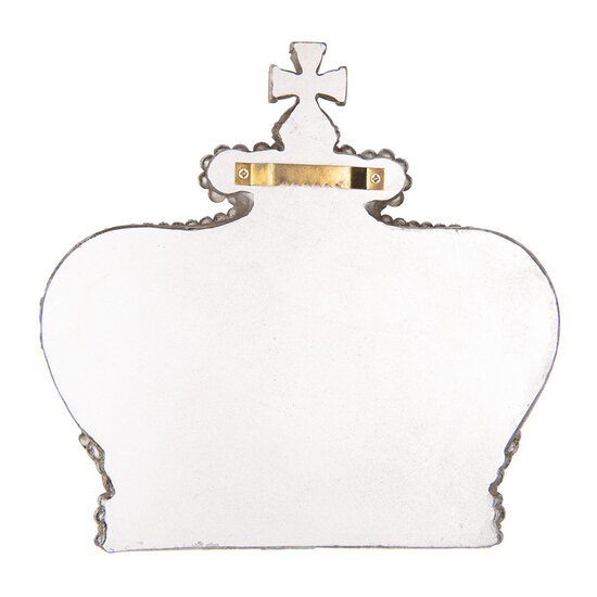 Clayre & Eef | Wanddecoratie Kroon Zilverkleurig 25x6x24 cm | 6PR5297