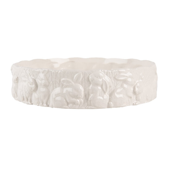 Clayre & Eef | Serveerschaal Wit ø 20x5 cm | 6CE2035