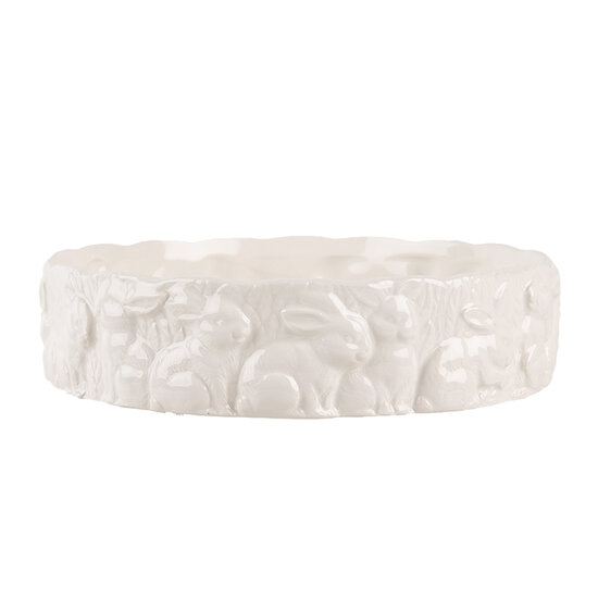 Clayre & Eef | Serveerschaal Wit ø 20x5 cm | 6CE2035