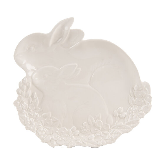 Clayre & Eef | Serveerschaal Wit 23x24x2 cm | 6CE2037