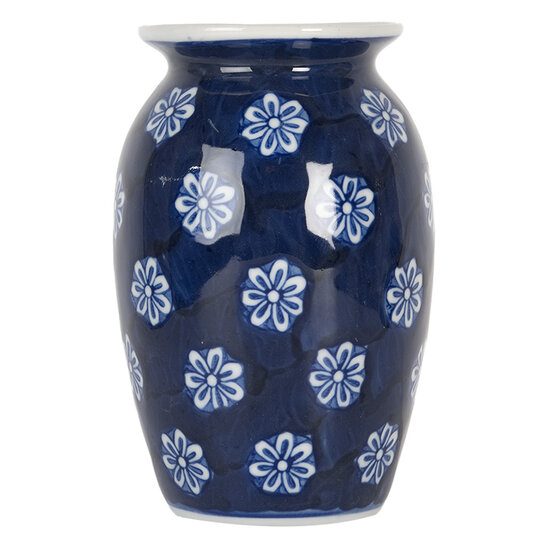 Clayre & Eef | Vaas Blauw Wit ø 10x15 cm | 6CE2085