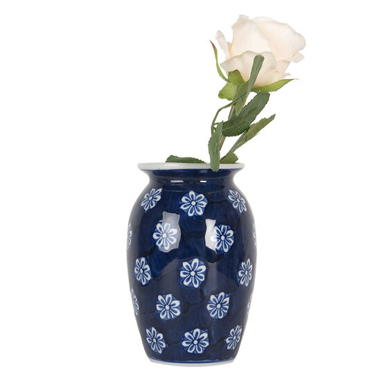 Clayre & Eef | Vaas Blauw Wit ø 10x15 cm | 6CE2085