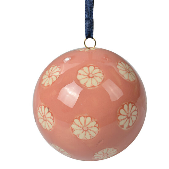 Clayre &amp; Eef   | Decoratie Bal Roze Beige &oslash; 8x8 cm | 6CE2104M