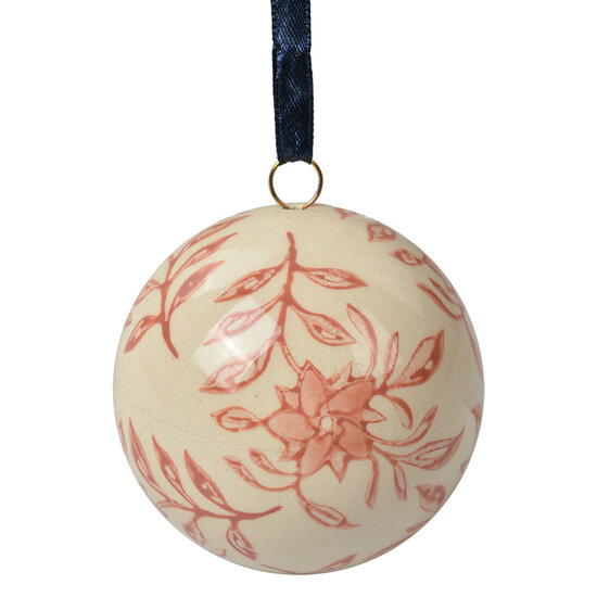 Clayre &amp; Eef   | Decoratie Bal Beige Roze &oslash; 6x6 cm | 6CE2105S