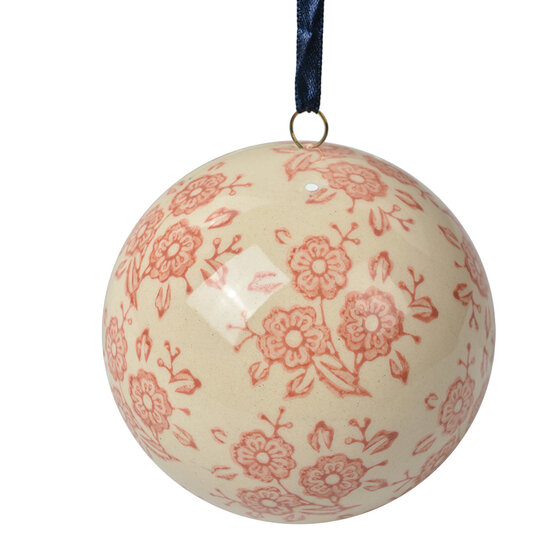 Clayre &amp; Eef   | Decoratie Bal Beige Roze &oslash; 8x8 cm | 6CE2106M