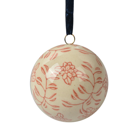 Clayre &amp; Eef   | Decoratie Bal Beige Roze &oslash; 6x6 cm | 6CE2107S