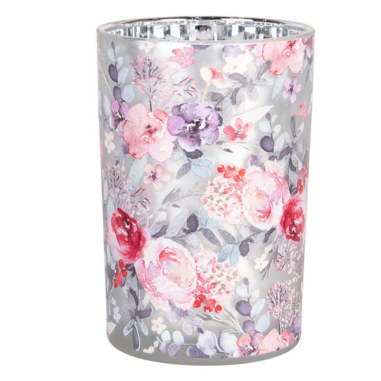 Clayre & Eef | Waxinelichthouder Grijs Roze ø 12x18 cm | 6GL4971