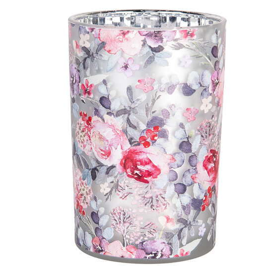 Clayre & Eef | Waxinelichthouder Grijs Roze ø 12x18 cm | 6GL4971