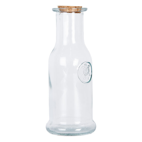 Clayre &amp; Eef   | Decoratie flesje met kurken deksel Transparant &oslash; 9x21 cm | 6GL5044