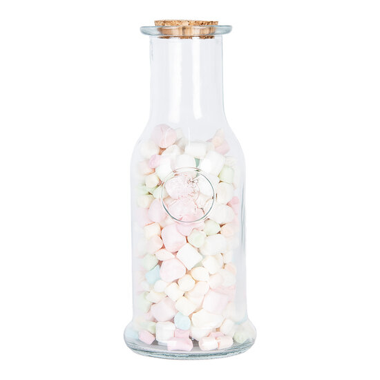 Clayre &amp; Eef   | Decoratie flesje met kurken deksel Transparant &oslash; 9x21 cm | 6GL5044