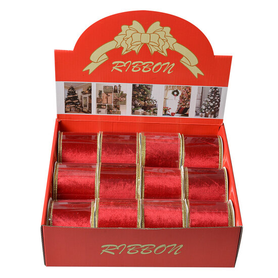 Clayre &amp; Eef   | Lint Rood Goudkleurig 6.3 cm x 5 m | LI0128R