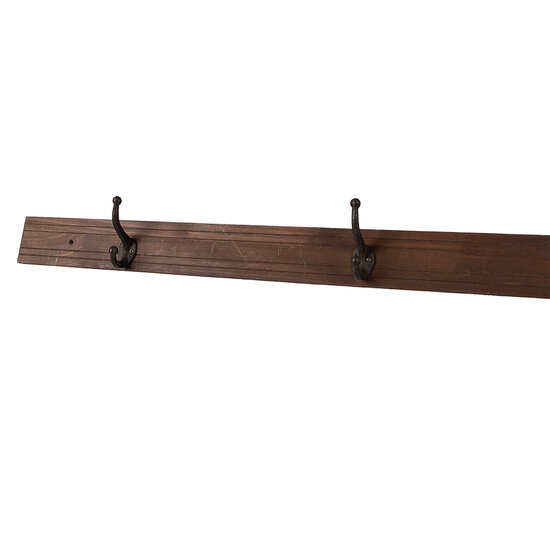 Clayre &amp; Eef   | Wandkapstok 4 haken Bruin 170x8x12 cm | 5H0727