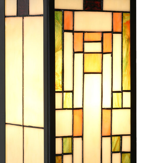 Clayre & Eef | Wandlamp Tiffany Beige Groen 14x16x40 cm E27/max 1x100W | 5LL-6363