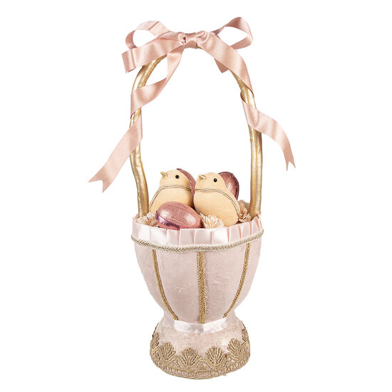 Clayre &amp; Eef   | Decoratie mand Roze &oslash; 20x47 cm | 65923