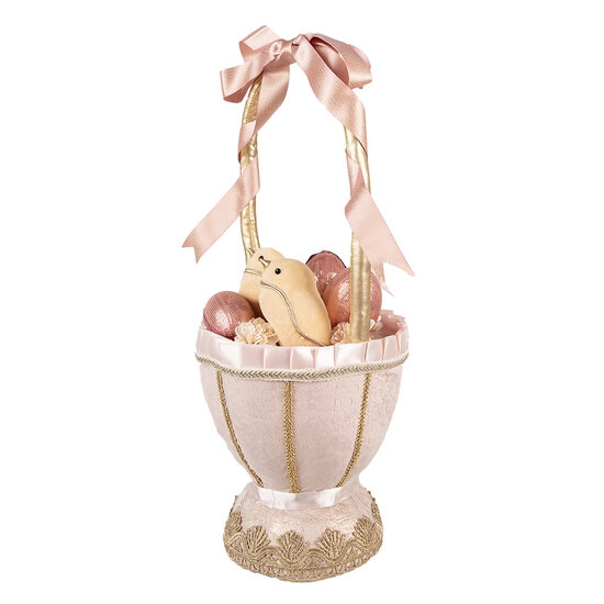 Clayre &amp; Eef   | Decoratie mand Roze &oslash; 20x47 cm | 65923