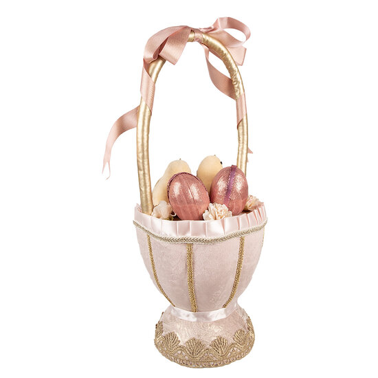 Clayre &amp; Eef   | Decoratie mand Roze &oslash; 20x47 cm | 65923