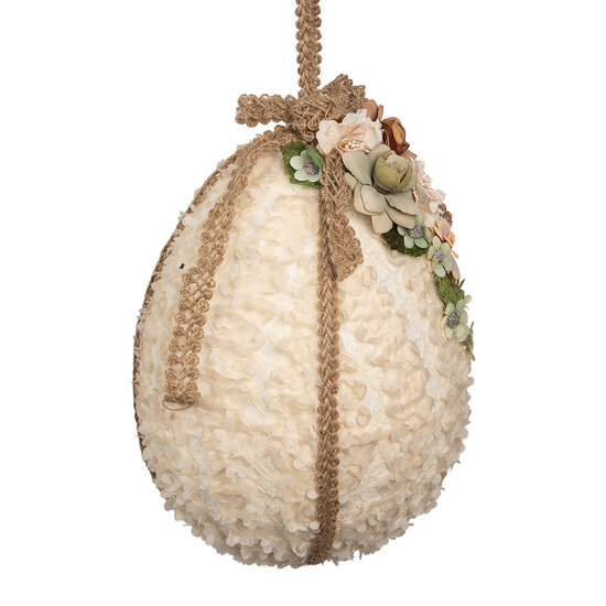 Clayre &amp; Eef   | Decoratie Hanger Ei Beige &oslash; 20x29 cm | 65929